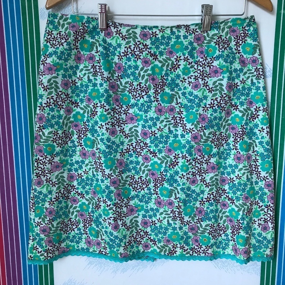 VINTAGE XHILARATION floral mini skirt trendy Y2k large